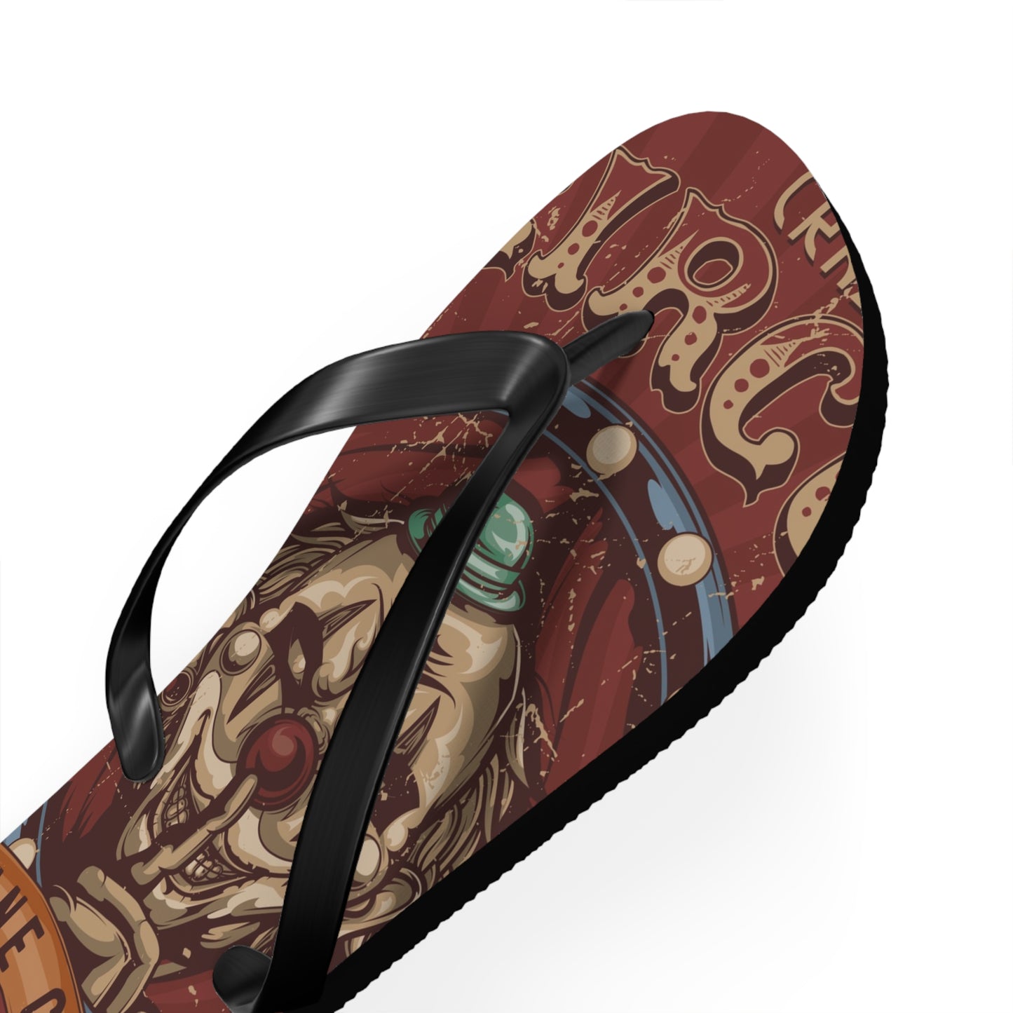 Von Phreak Crazy Circus Flip Flops - Fun Summer Footwear for Clown Lovers (MTO)