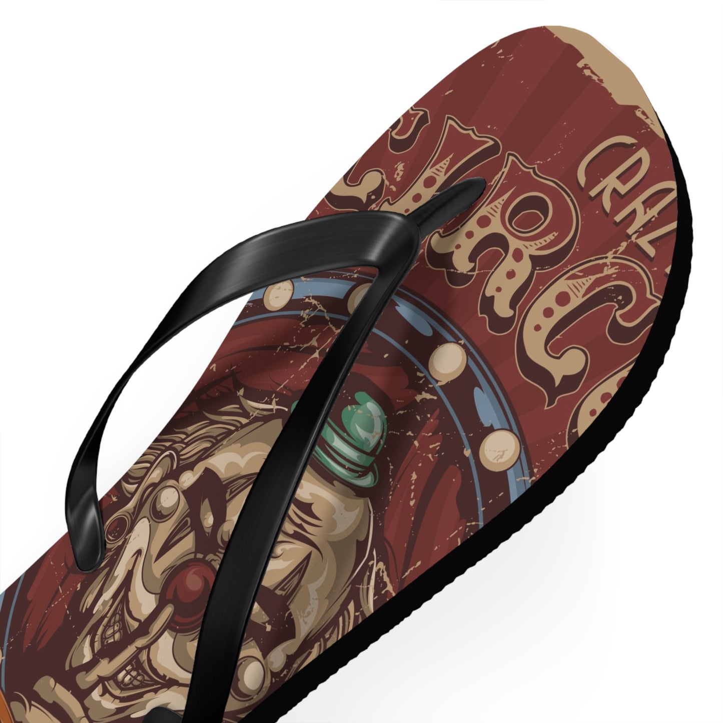 Von Phreak Crazy Circus Flip Flops - Fun Summer Footwear for Clown Lovers (MTO)