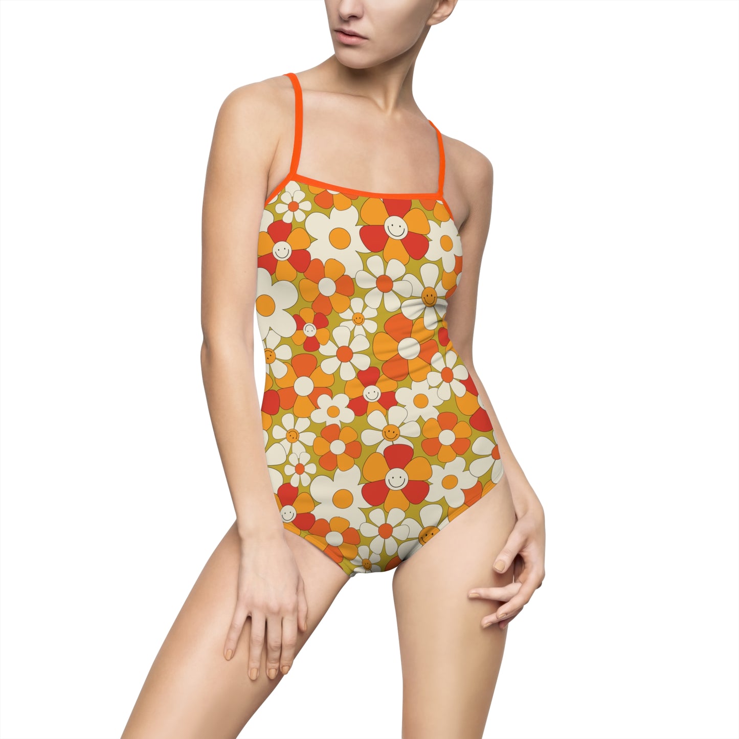 Von Phreak Summer Heat 60's Daisy Floral One-Piece Swimsuit (MTO)