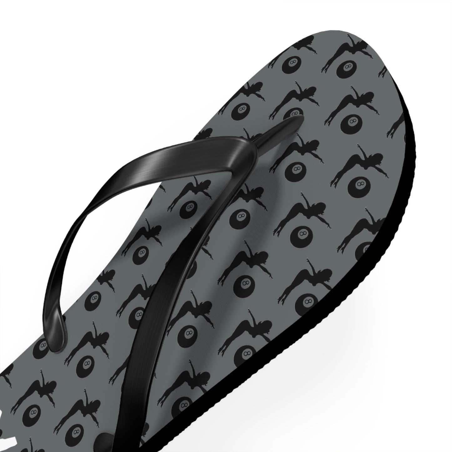 Flip Flops with Mud Flap Girl Holding 8-Ball Design (MTO)