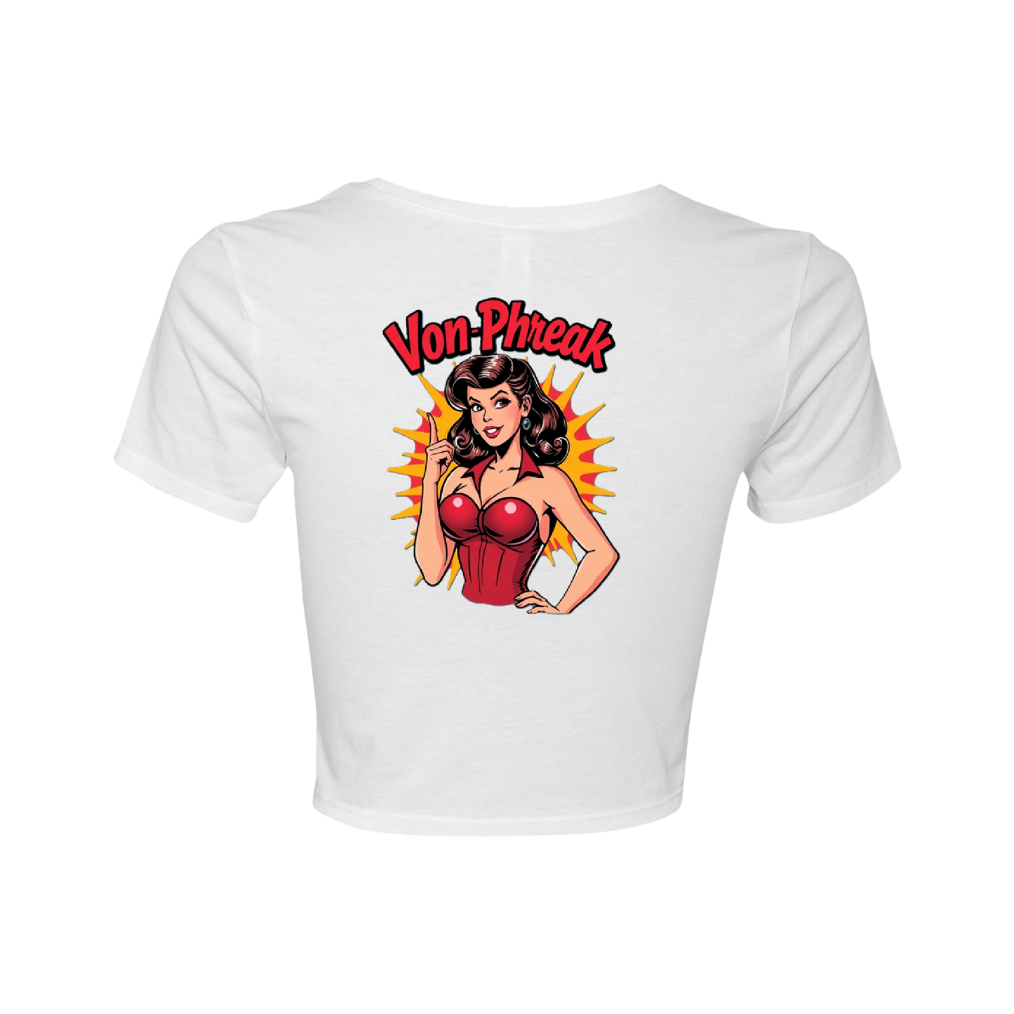 Vintage Pin-Up Style Crop Tee for Trendy Women, Casual Summer Shirt, Gift for Her, Retro Graphic Tee, Festival Outfit