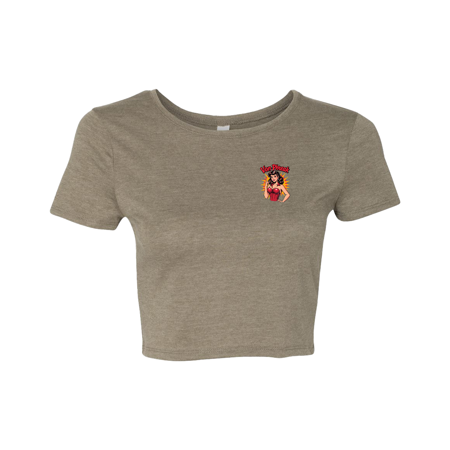 Vintage Pin-Up Style Crop Tee for Trendy Women, Casual Summer Shirt, Gift for Her, Retro Graphic Tee, Festival Outfit