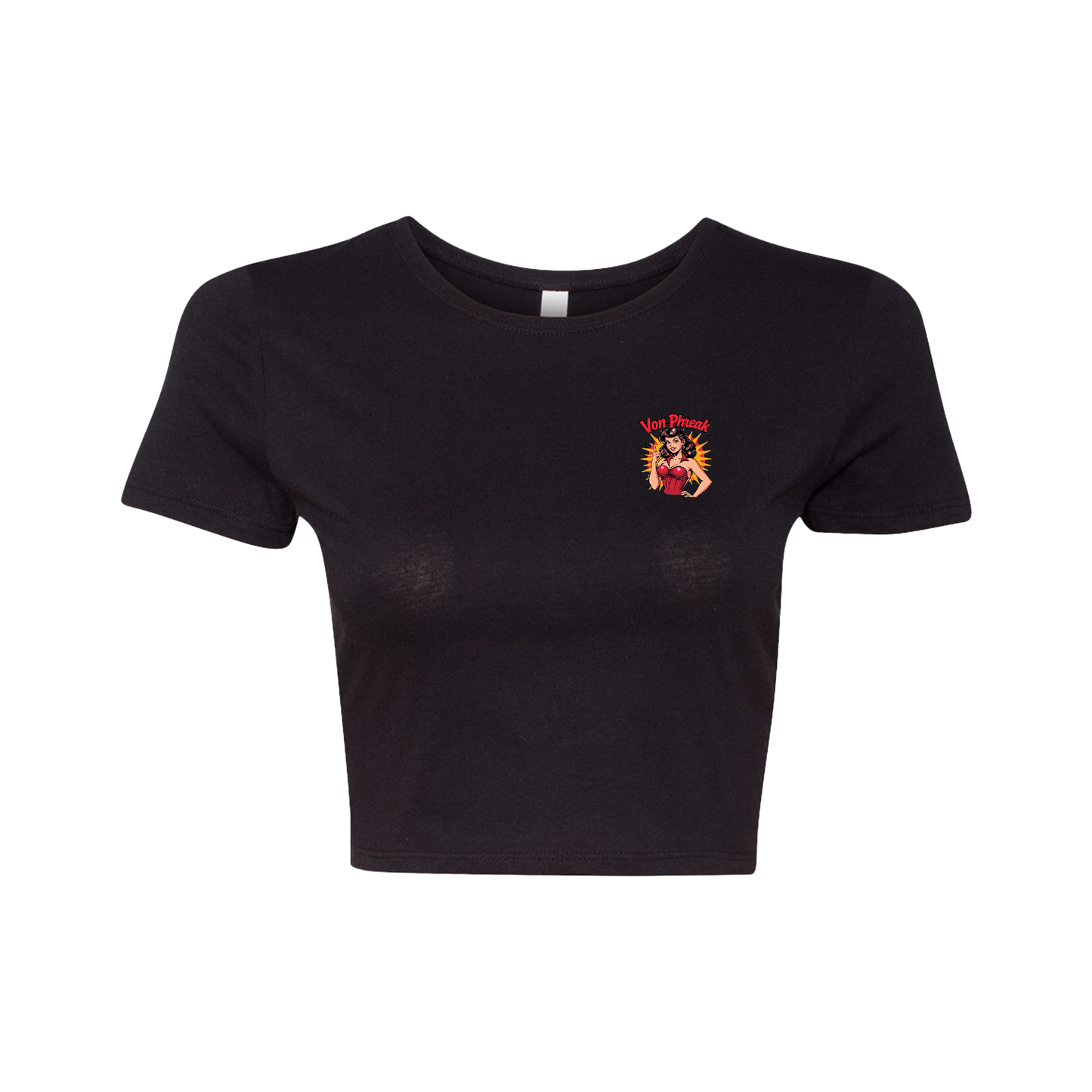 Vintage Pin-Up Style Crop Tee for Trendy Women, Casual Summer Shirt, Gift for Her, Retro Graphic Tee, Festival Outfit