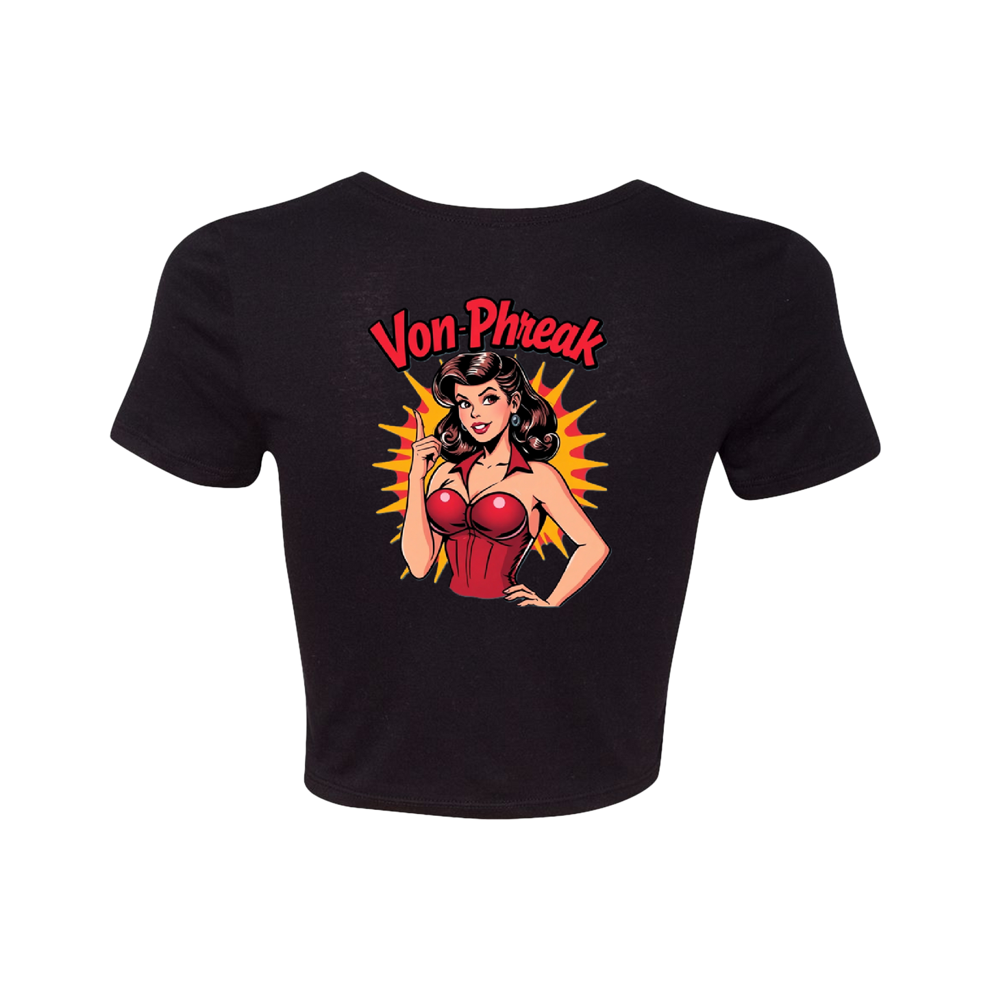 Vintage Pin-Up Style Crop Tee for Trendy Women, Casual Summer Shirt, Gift for Her, Retro Graphic Tee, Festival Outfit