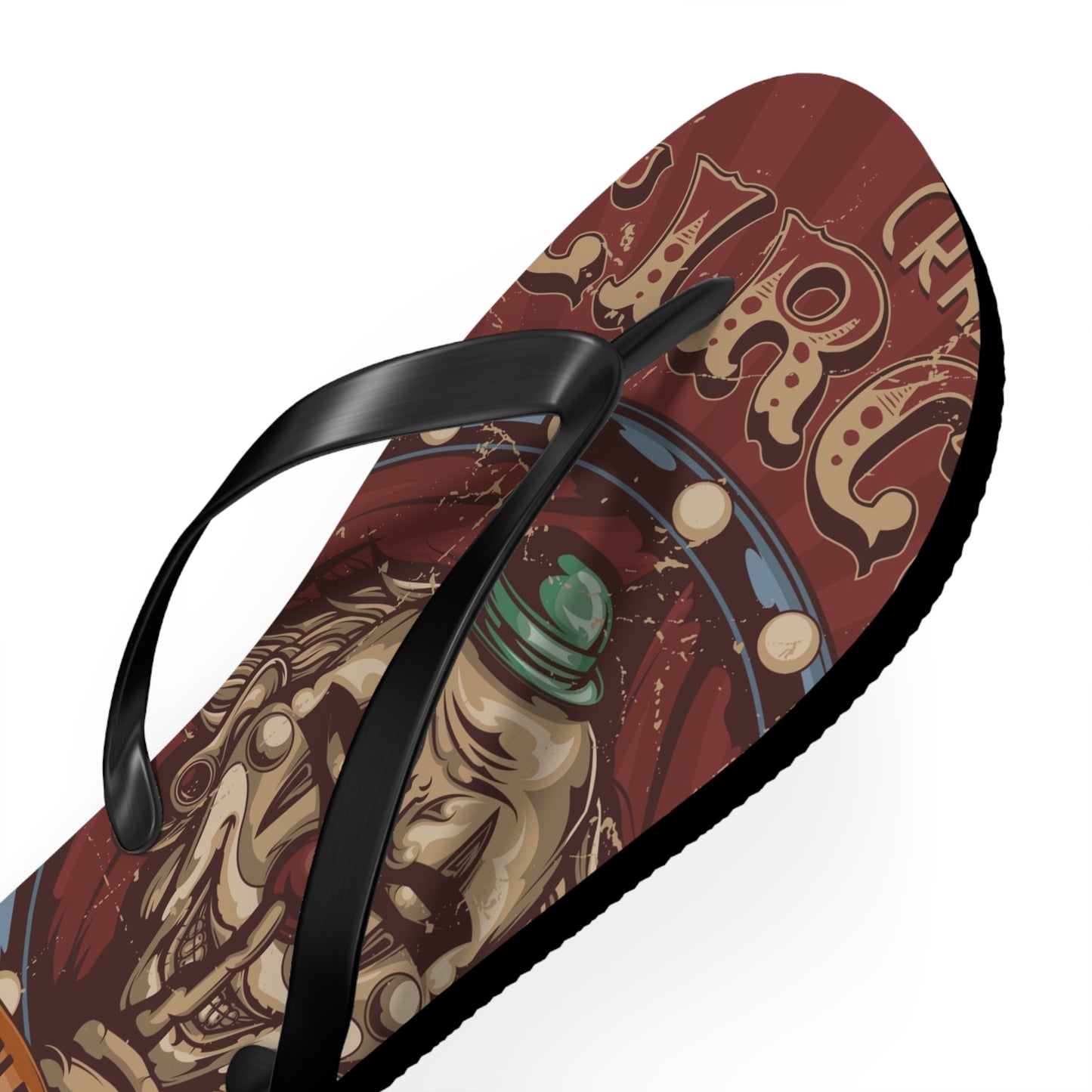 Von Phreak Crazy Circus Flip Flops - Fun Summer Footwear for Clown Lovers (MTO)