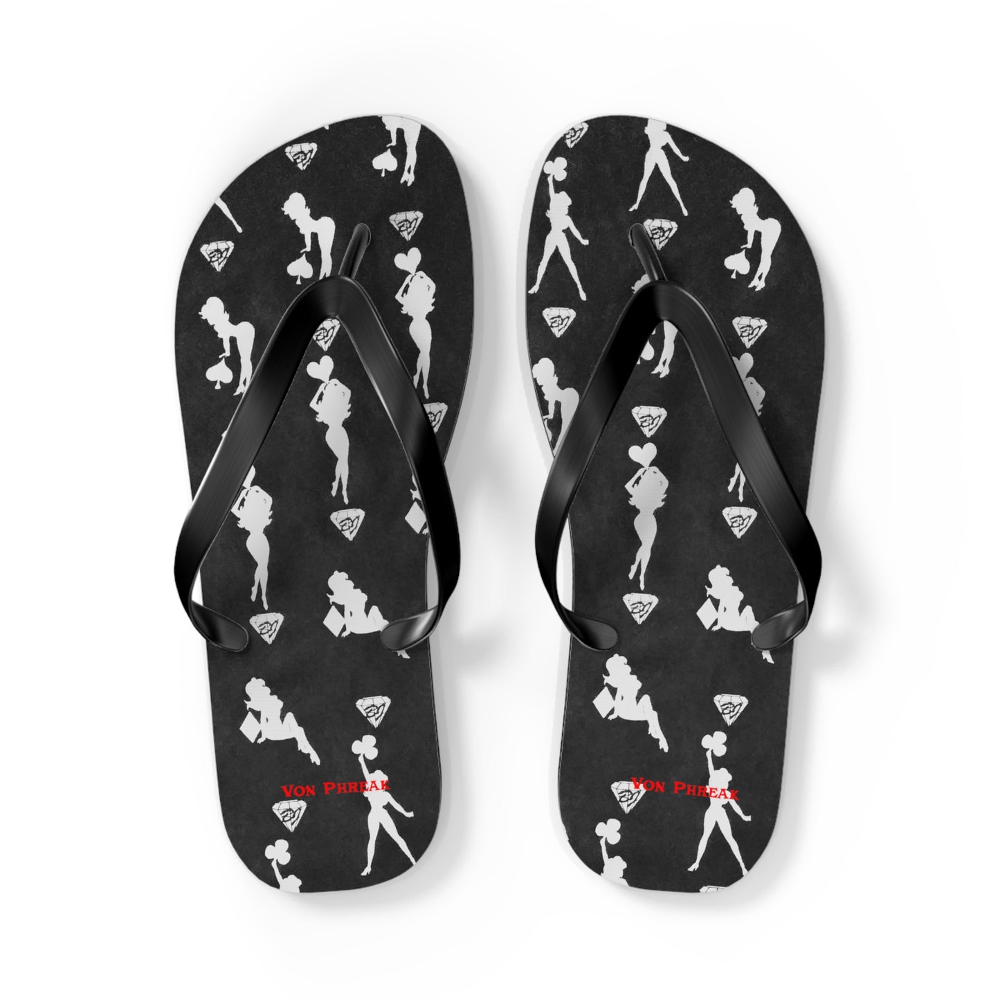 Stylish Mud-Flap Black & Silver Flip Flops - Perfect for Summer Fun & Beach Days (MTO)
