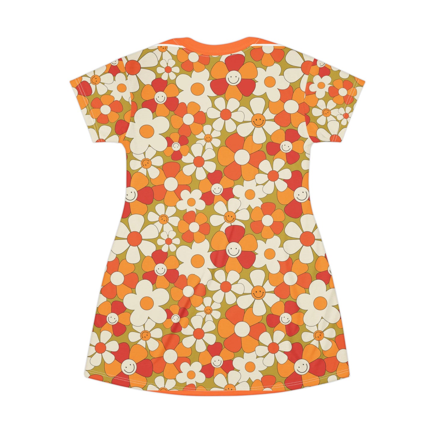 Von Phreak Daisy Smiley Floral T-Shirt Dress for Cheerful Days (MTO)