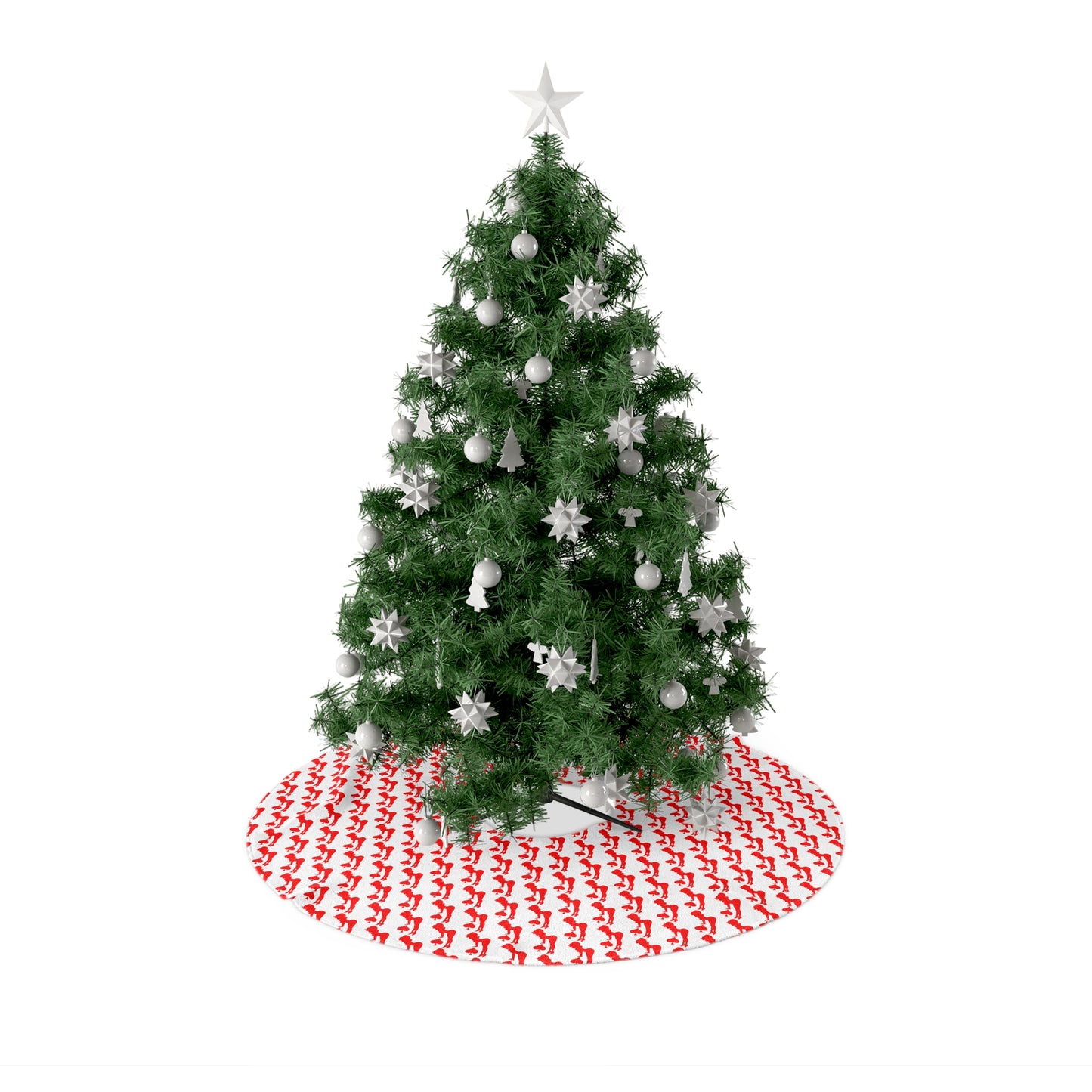Red on White Spade Giirl Tree Skirt