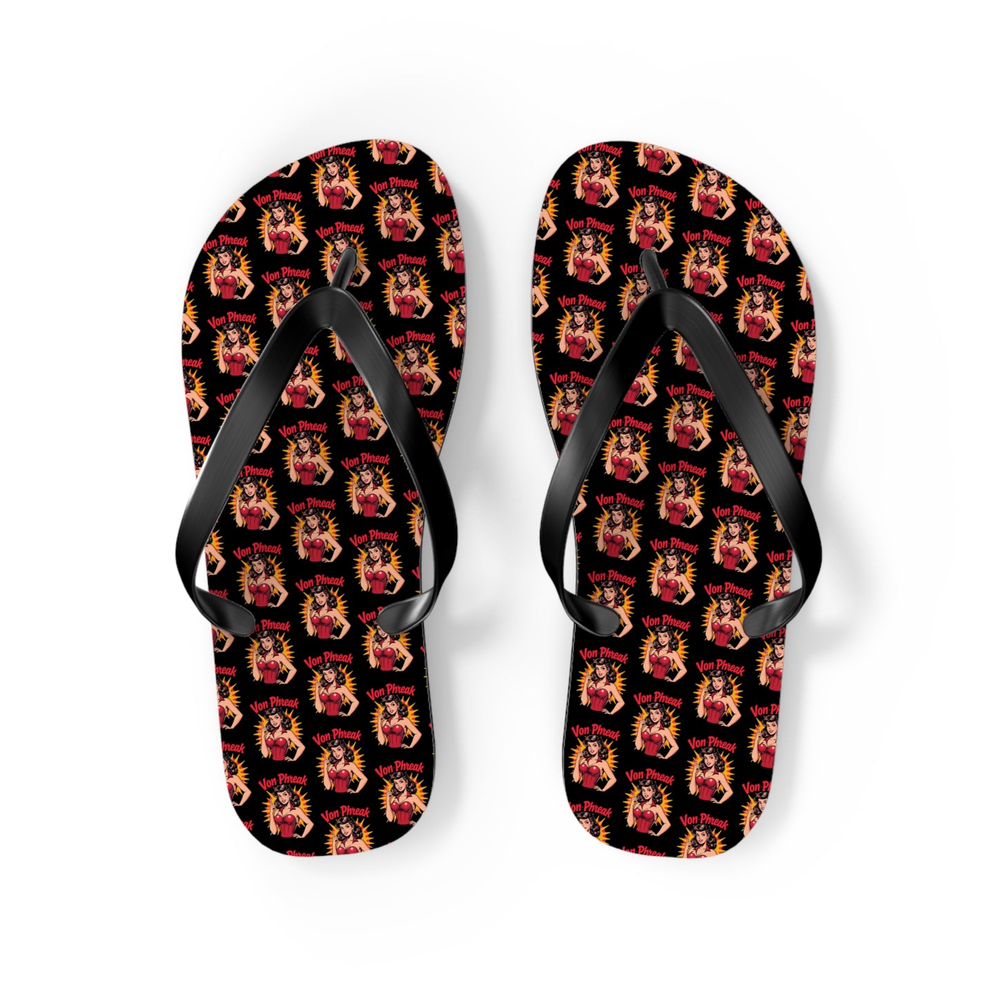 Vibrant Retro Comic Design Flip Flops – Perfect for Summer Fun and Beach Days (MTO)