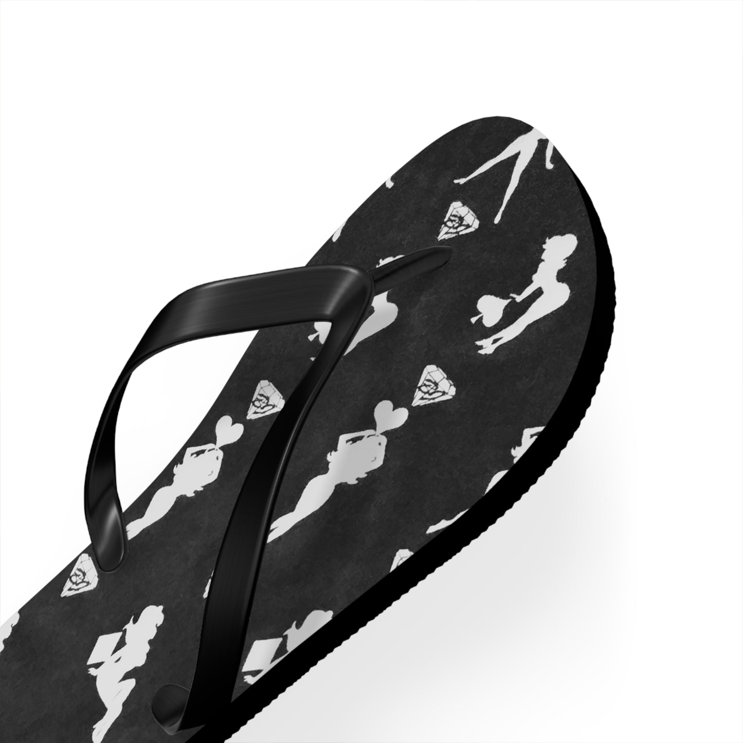 Stylish Mud-Flap Black & Silver Flip Flops - Perfect for Summer Fun & Beach Days (MTO)