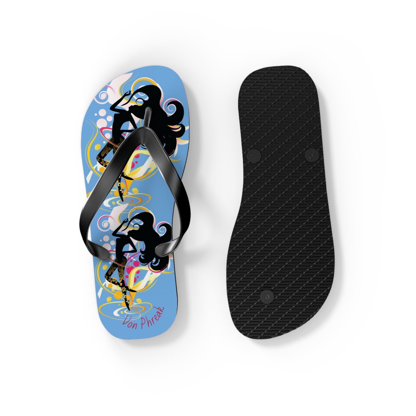 Artistic Flip Flops for Summer Fun, Beachwear, Vacation Sandals, Pool Party, Gifts for Her, Colorful Footwear