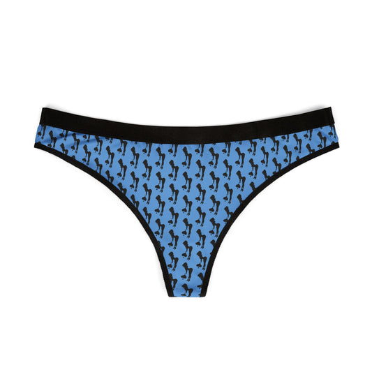 Sassy Blue & Black Spade Print Women's Thongs – Fun and Flirty Lingerie (MTO)