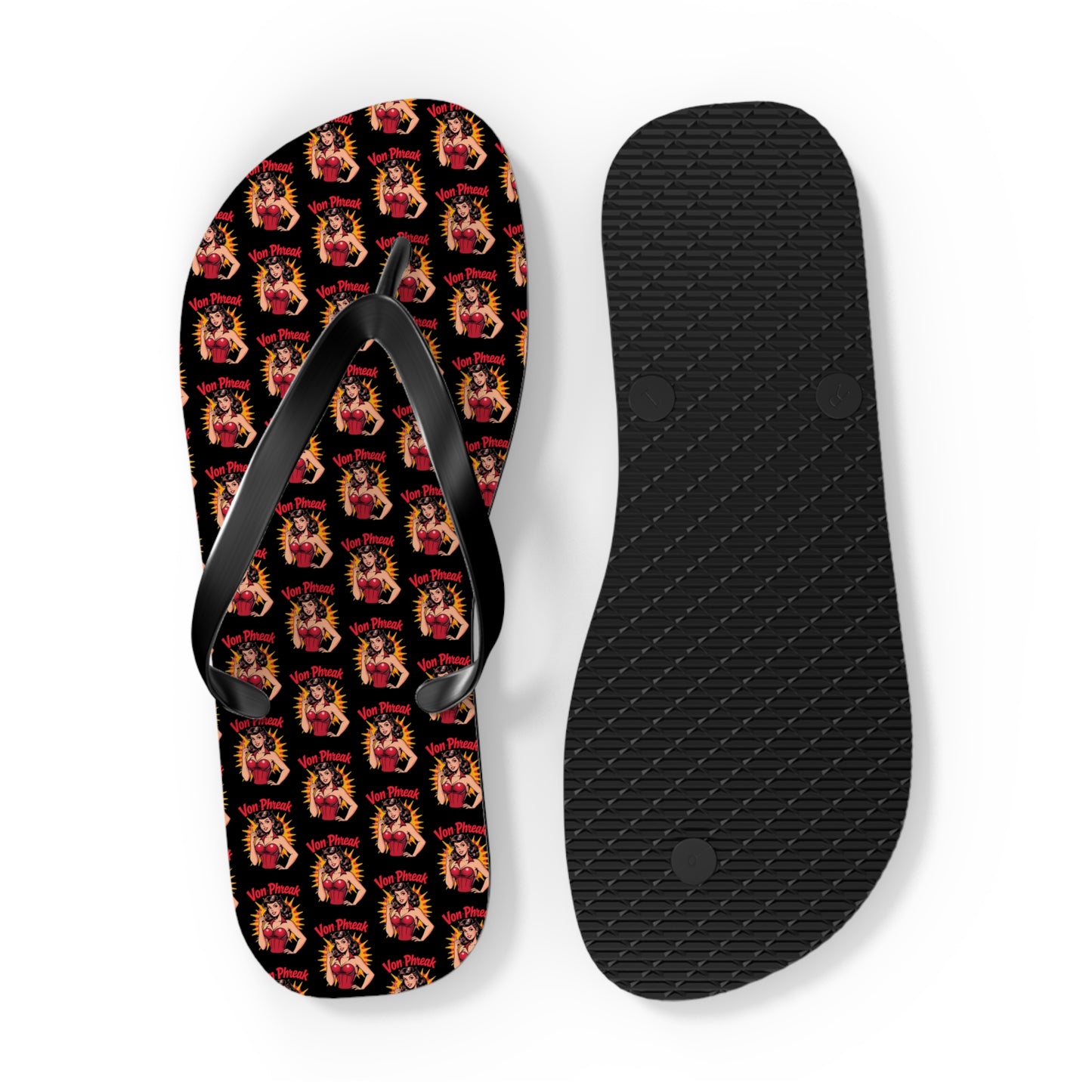 Vibrant Retro Comic Design Flip Flops – Perfect for Summer Fun and Beach Days (MTO)