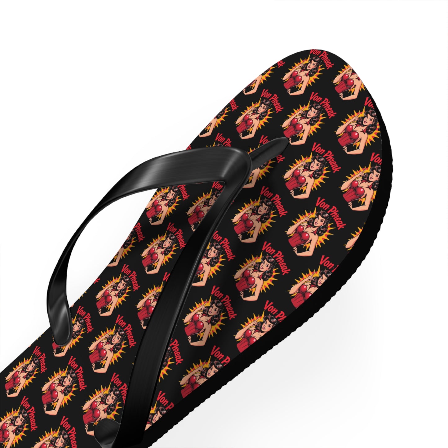 Vibrant Retro Comic Design Flip Flops – Perfect for Summer Fun and Beach Days (MTO)