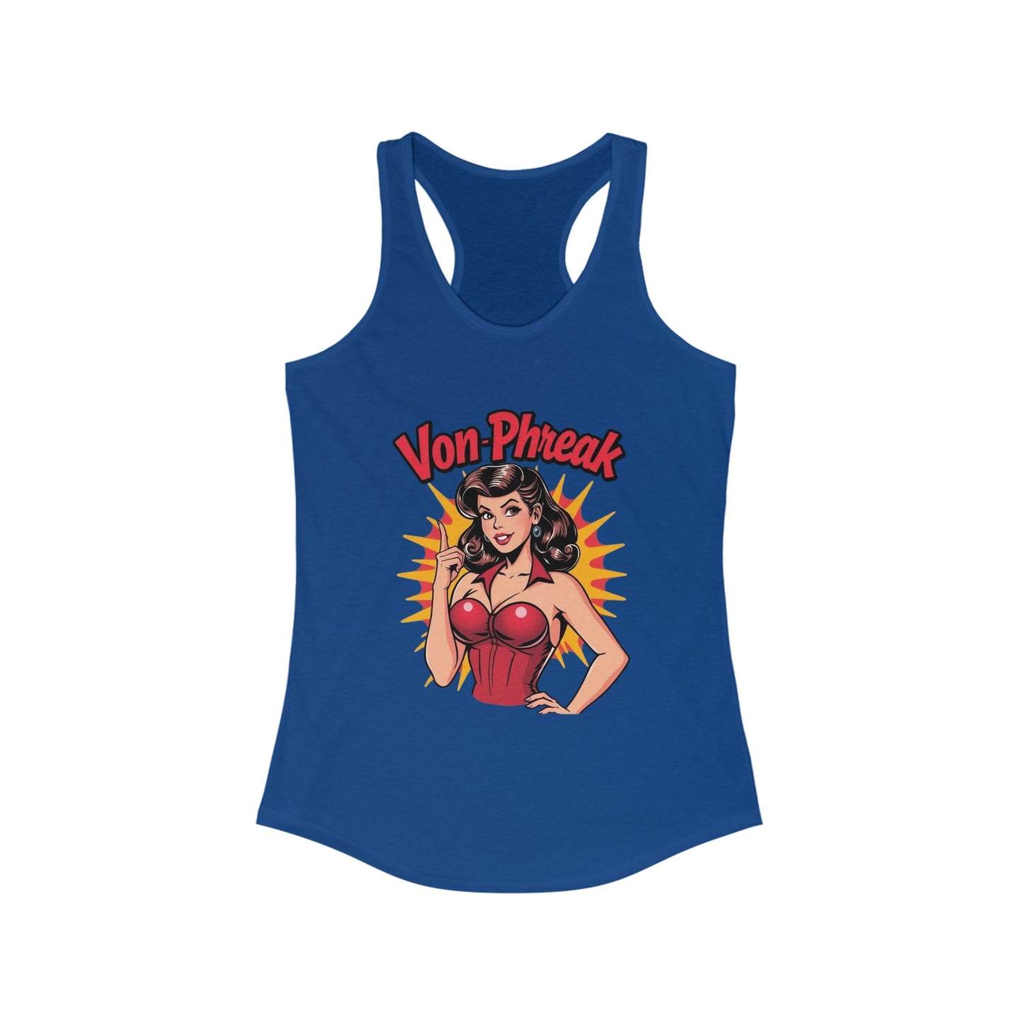 Retro Pin-Up Style Racerback Tank Top, Stylish Sleeveless Shirt for Summer, Fun Beachwear, Festival Outfit, Gifts for Her