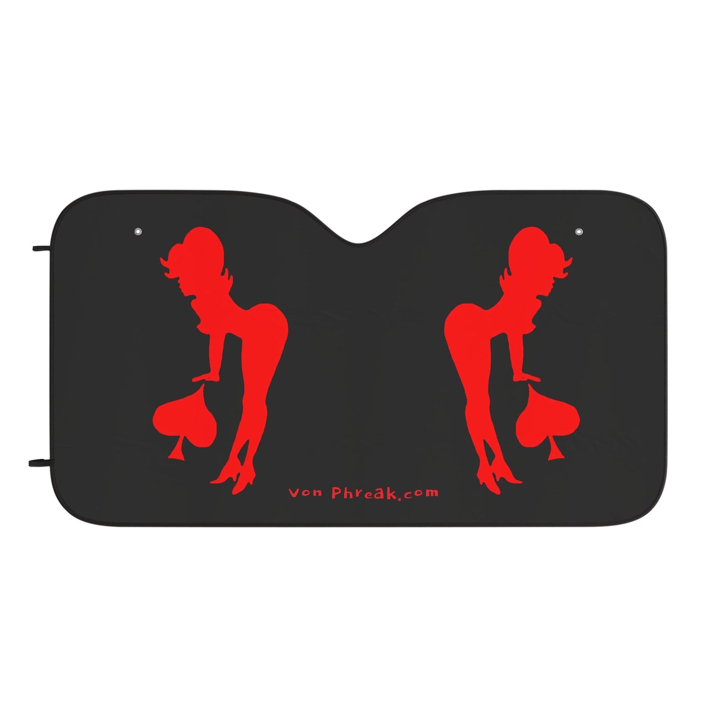 Red Spade girl Mud Flap Sunshades with Retro Design, by Von Phreak.
