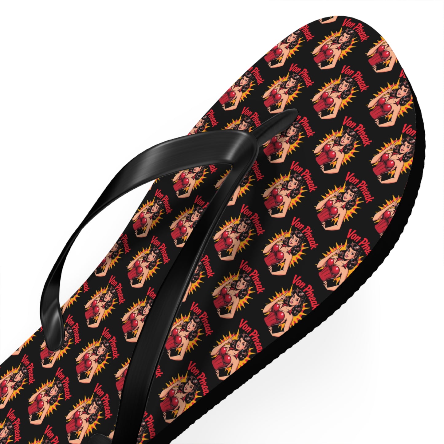 Vibrant Retro Comic Design Flip Flops – Perfect for Summer Fun and Beach Days (MTO)