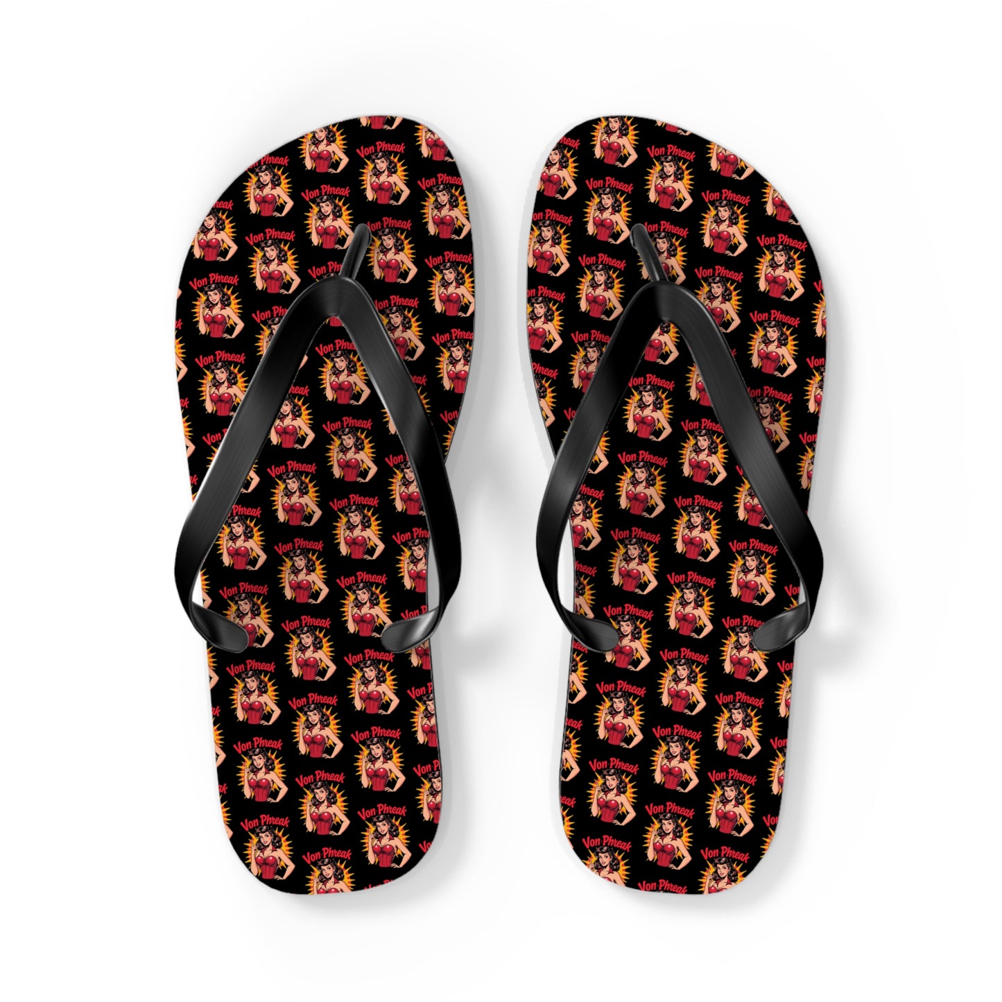 Vibrant Retro Comic Design Flip Flops – Perfect for Summer Fun and Beach Days (MTO)