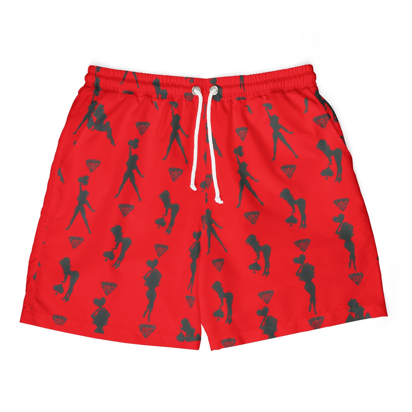 Nothing feels better than BJ Red & Black  Swim Shorts - Fun Summer Vibes with Playful Designs (MTO)