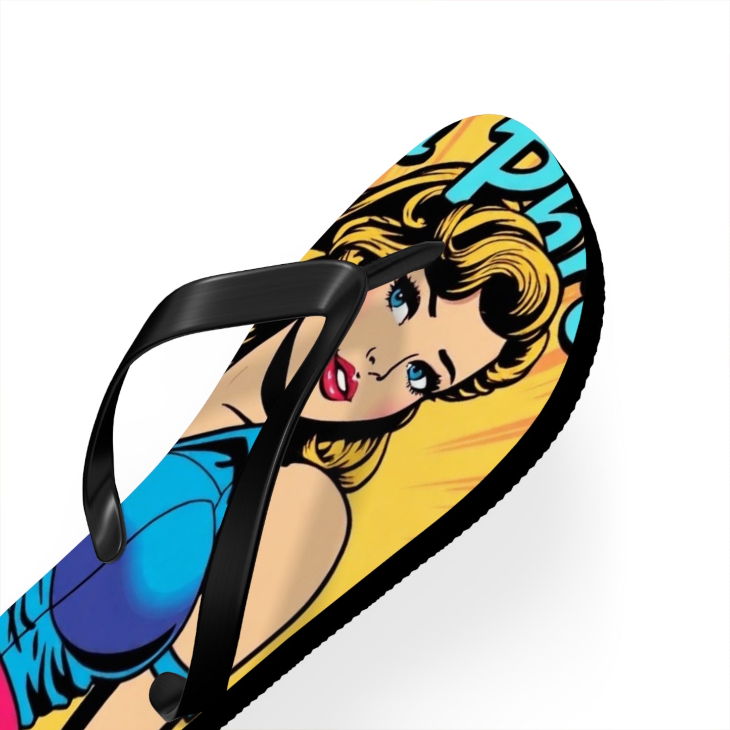 Retro Pop Art Flip Flops - Chic Beach Footwear (MTO)