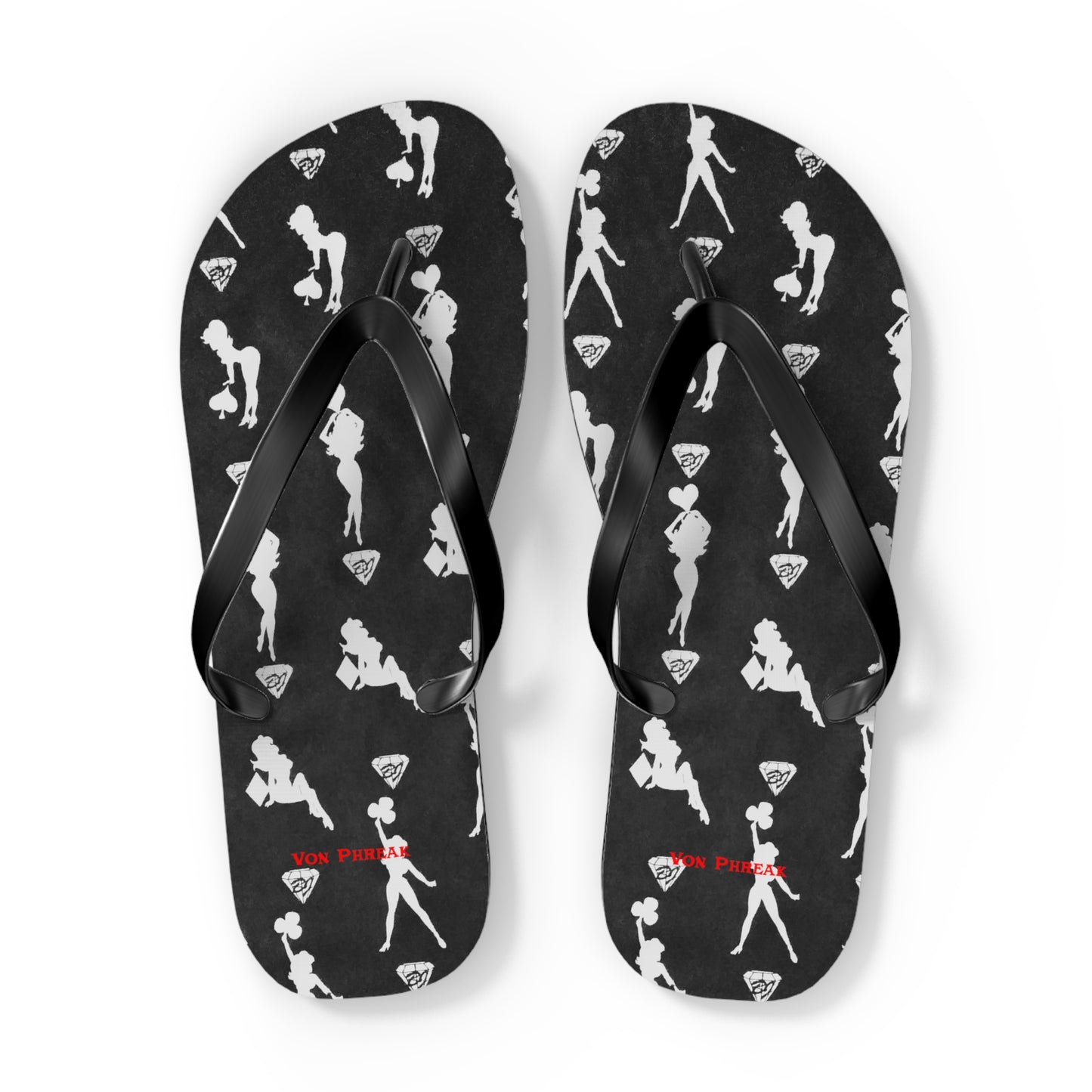 Stylish Mud-Flap Black & Silver Flip Flops - Perfect for Summer Fun & Beach Days (MTO)