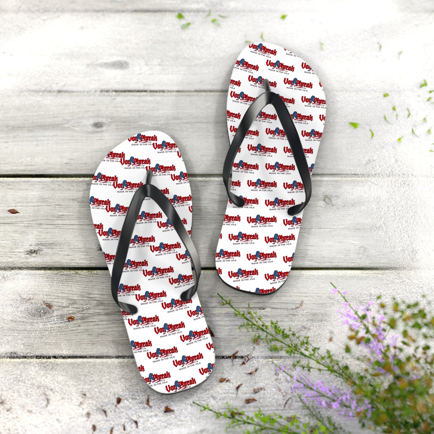 Von Phreak USA Mud Flap Flip Flops for Summer Fun - Perfect for Beach Days & Pool Parties (MTO)