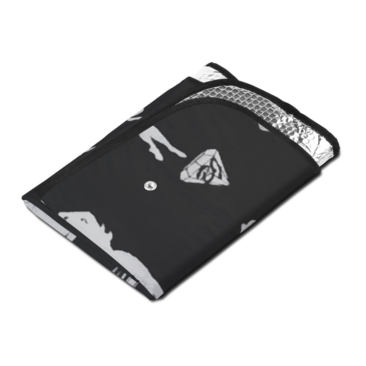 Silver & Black Car Sun Shades - Mud Flap Girls Silhouette Design - Stylish Auto Accessories by Von Phreak