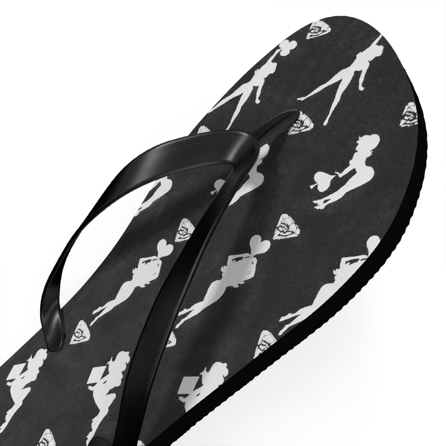 Stylish Mud-Flap Black & Silver Flip Flops - Perfect for Summer Fun & Beach Days (MTO)