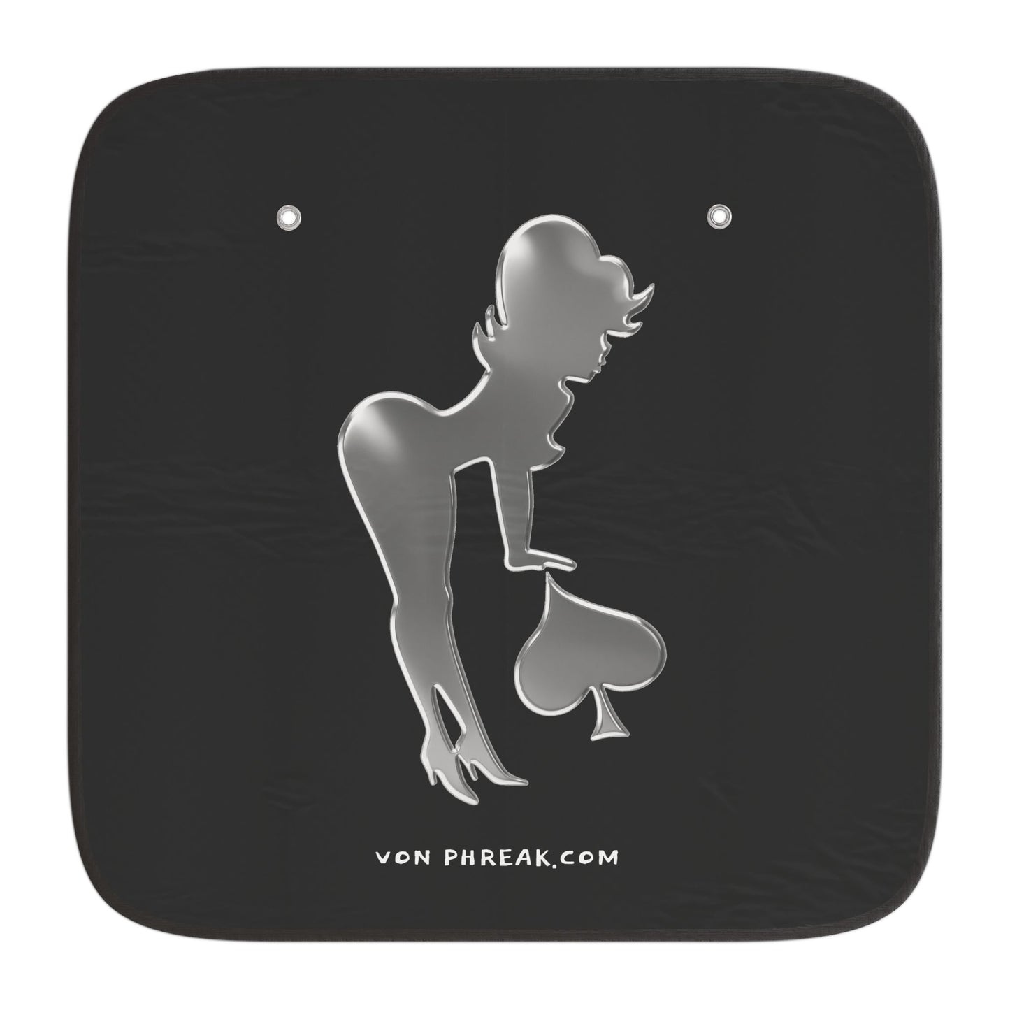 Car Sun Shades - Mud Flap Spade Girl Chrome (MTO) by Von Phreak