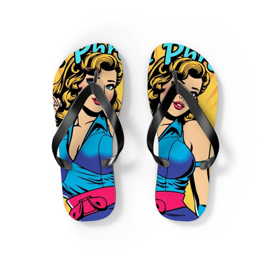 Retro Pop Art Flip Flops - Chic Beach Footwear (MTO)