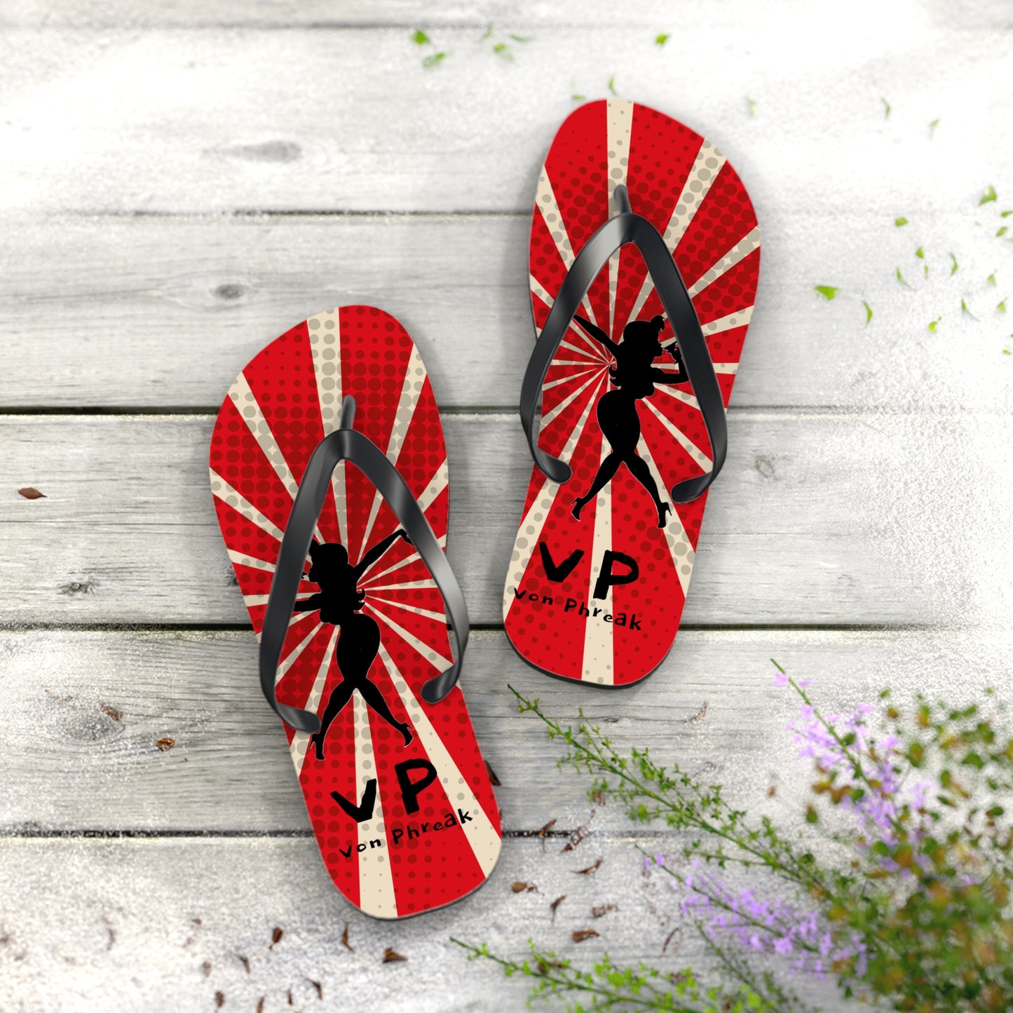 Vintage Mud-Flap Girl Style Flip Flops - Perfect for Summer Beach Days (MTO)