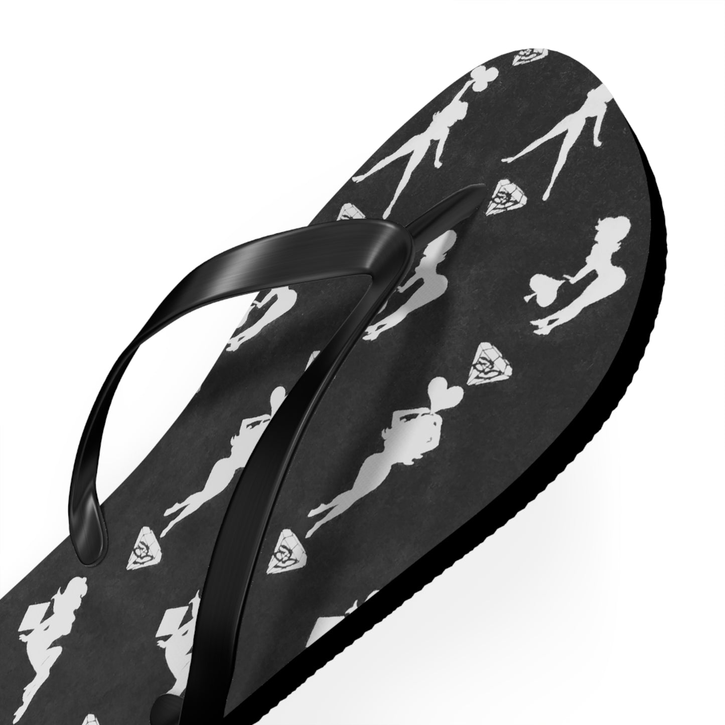 Stylish Mud-Flap Black & Silver Flip Flops - Perfect for Summer Fun & Beach Days (MTO)