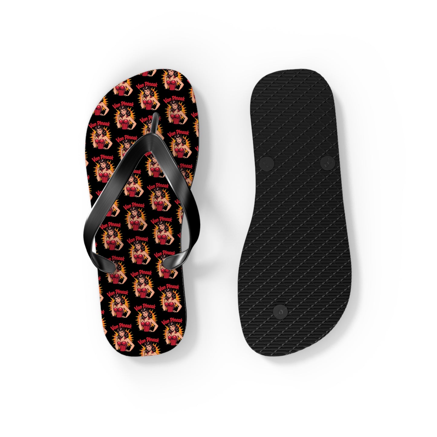 Vibrant Retro Comic Design Flip Flops – Perfect for Summer Fun and Beach Days (MTO)