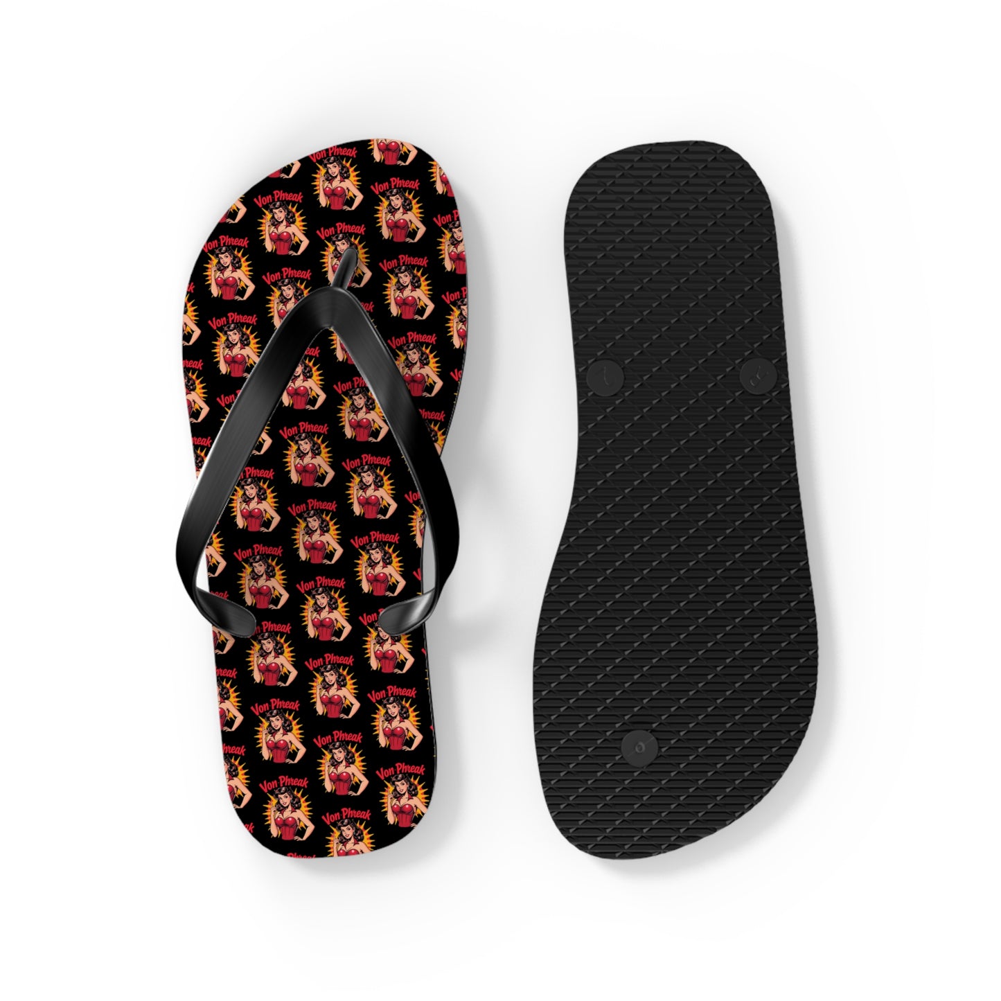Vibrant Retro Comic Design Flip Flops – Perfect for Summer Fun and Beach Days (MTO)