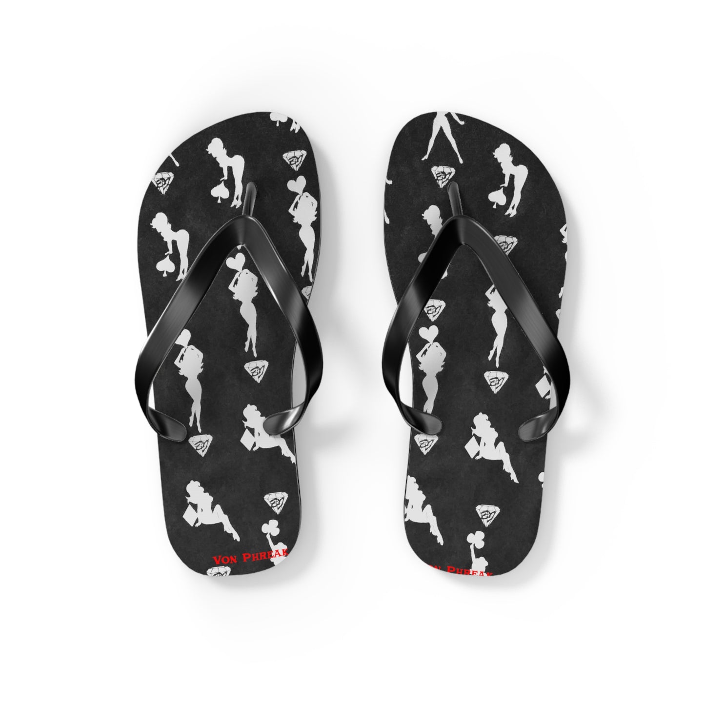 Stylish Mud-Flap Black & Silver Flip Flops - Perfect for Summer Fun & Beach Days (MTO)