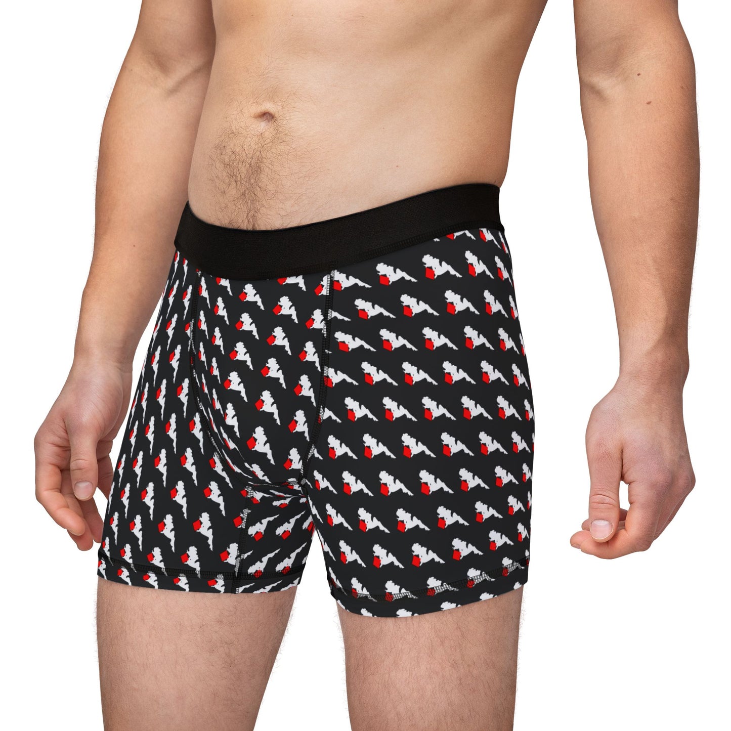 Red Diamond White Mud-Flap Girl Men's Boxers | Comfortable & Stylish Underwear