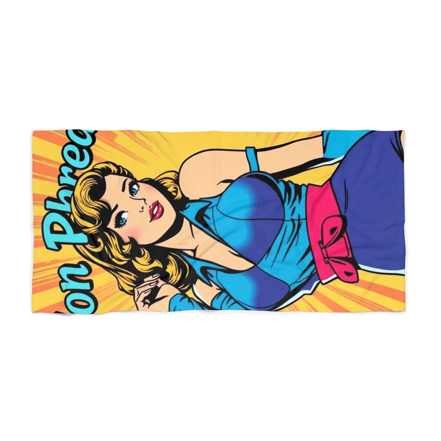 Von Phreak Vibrant Beach Towel - Retro Pop Art, Poolside Accessory, Summer Vibes, Gift for Beach Lovers, Fun Home Decor