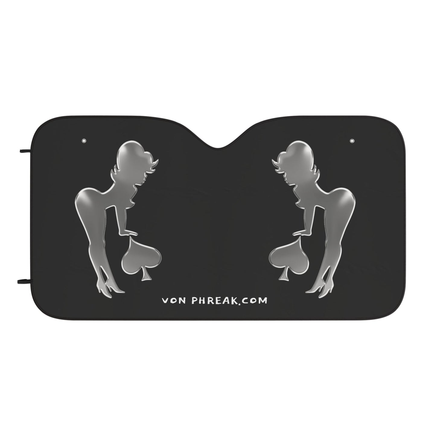 Car Sun Shades - Mud Flap Spade Girl Chrome (MTO) by Von Phreak