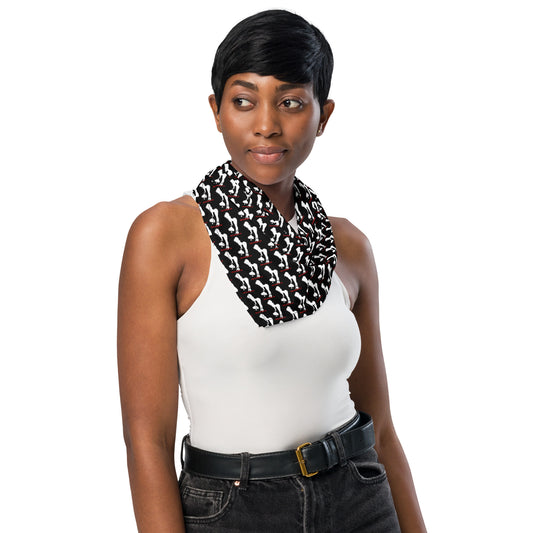 Spade Girl White and Black All-over print bandana