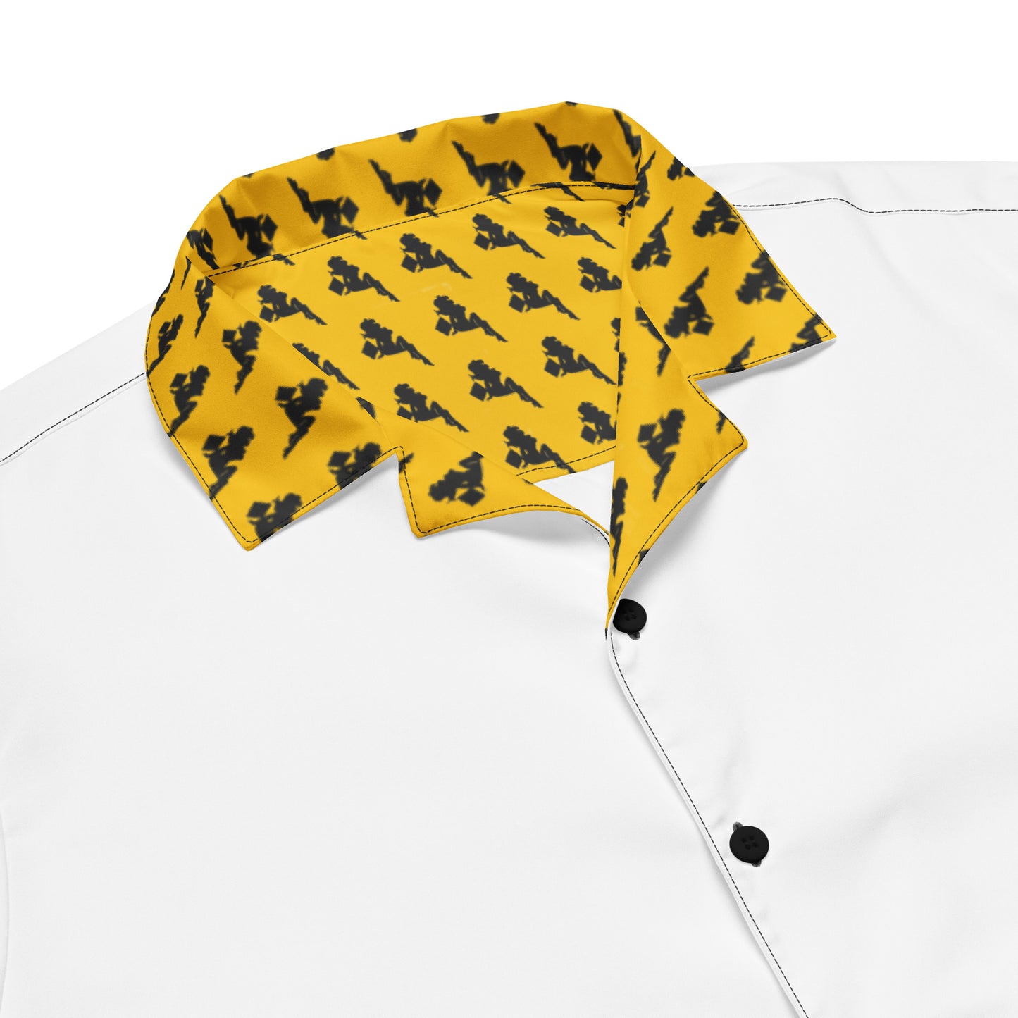 (Made to Order) Von Phreak Diamond Girl Black and Gold button shirt