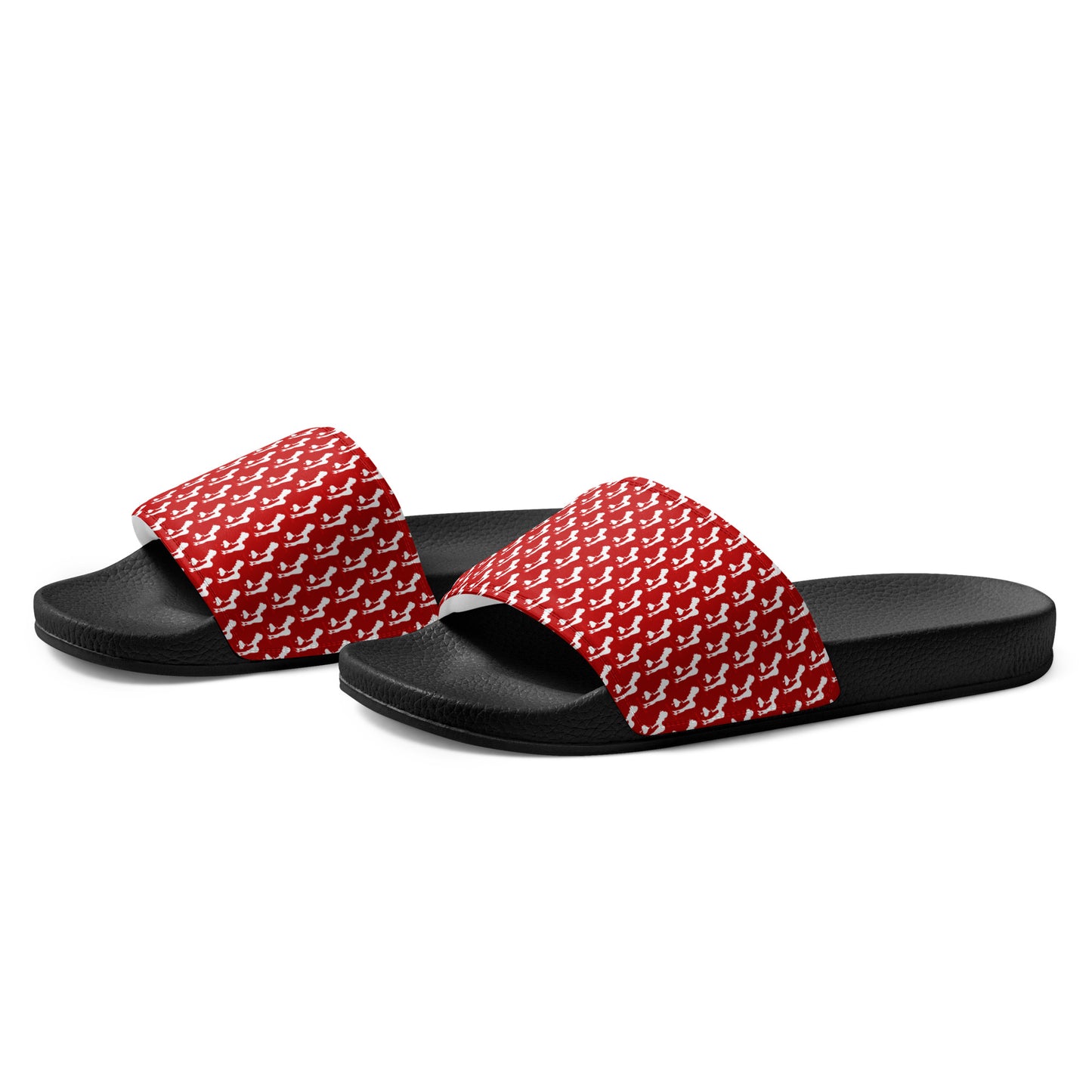 White Spade Men’s slides- Dark Red