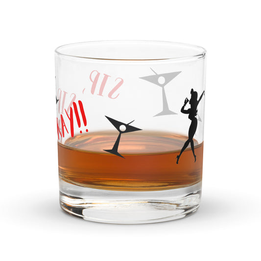 Sip, Sip, Hooray Rocks glass