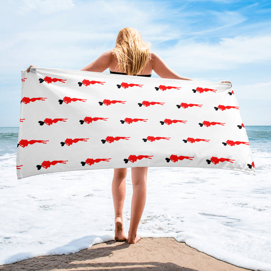 Hearts Beach Towel