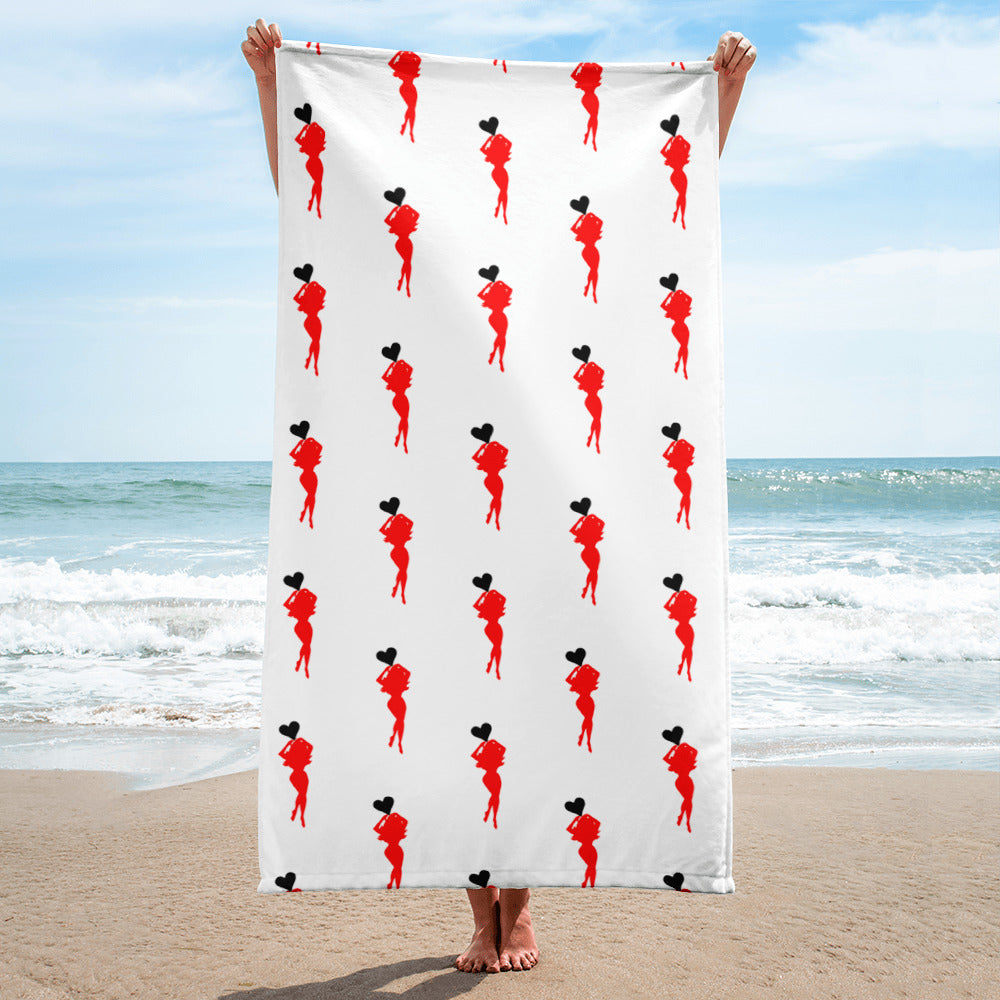 Hearts Beach Towel