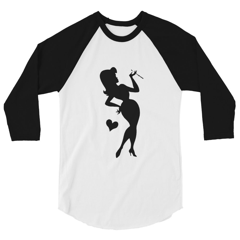 (Made to Order) Von Phreak Smoke'n Girl 3/4 sleeve raglan shirt