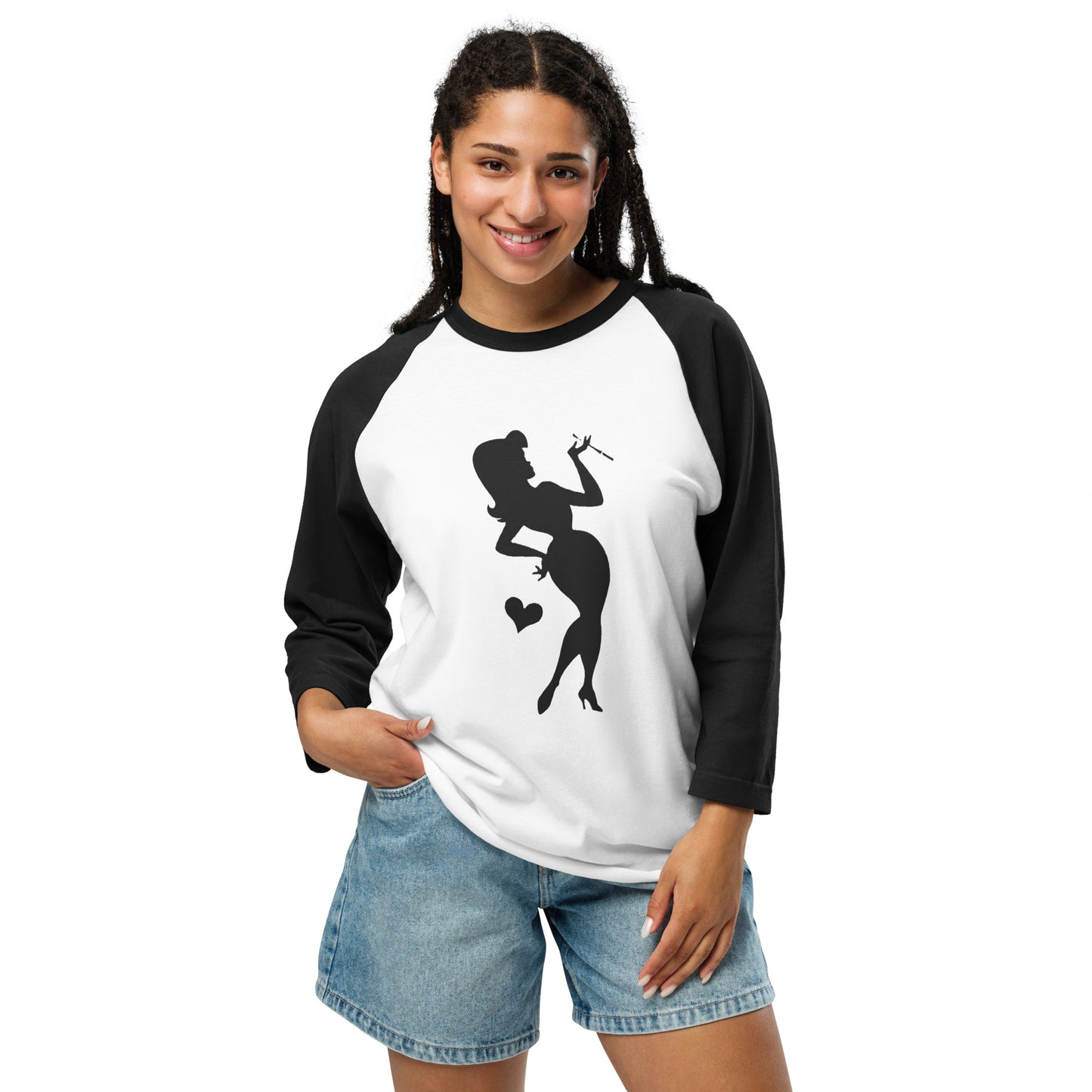 (Made to Order) Von Phreak Smoke'n Girl 3/4 sleeve raglan shirt