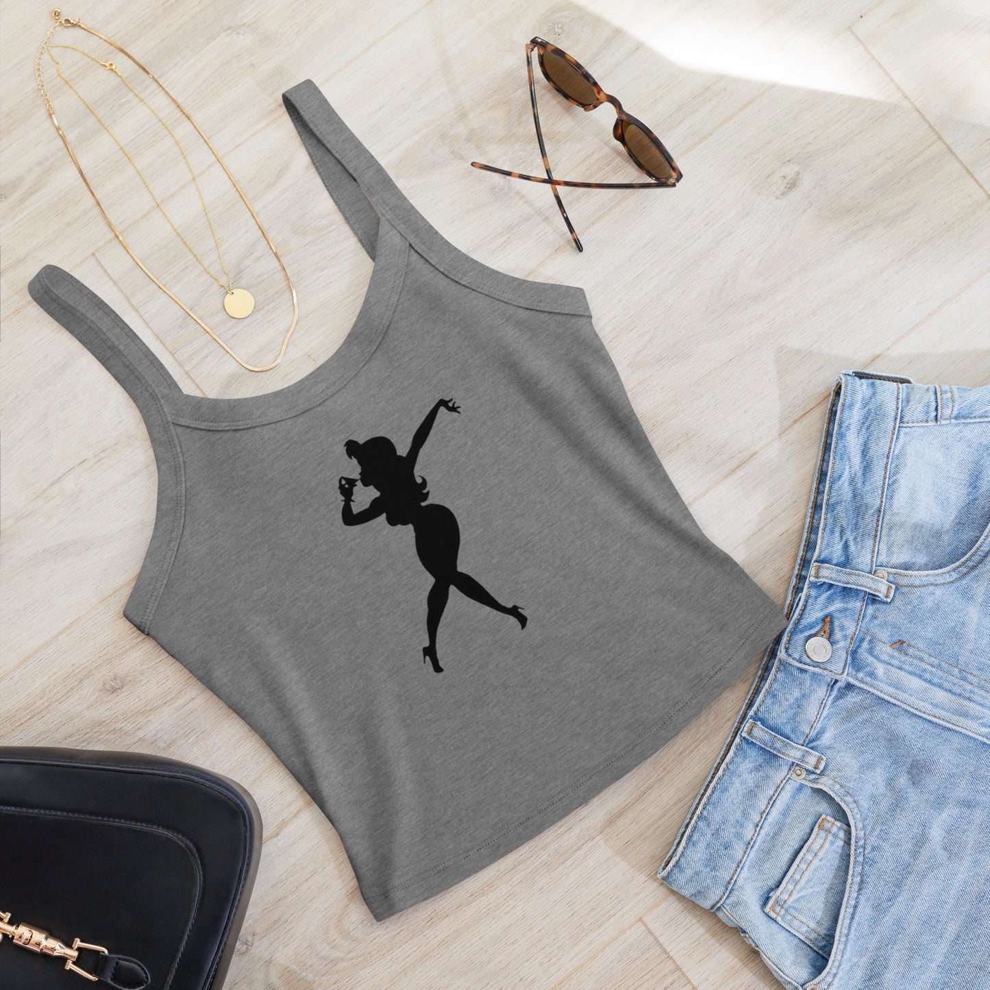 Cocktail Girl Women’s micro-rib tank top