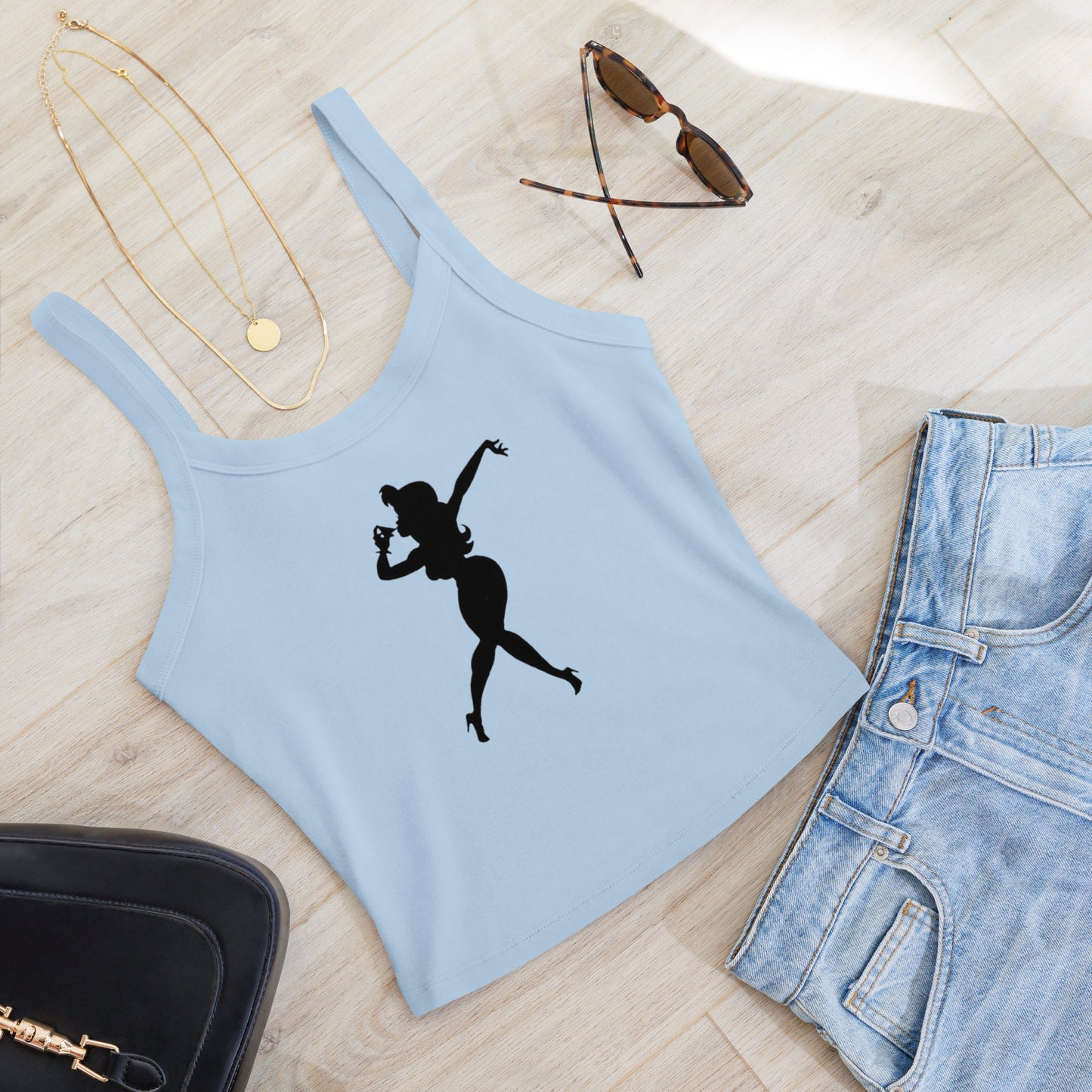 Cocktail Girl Women’s micro-rib tank top