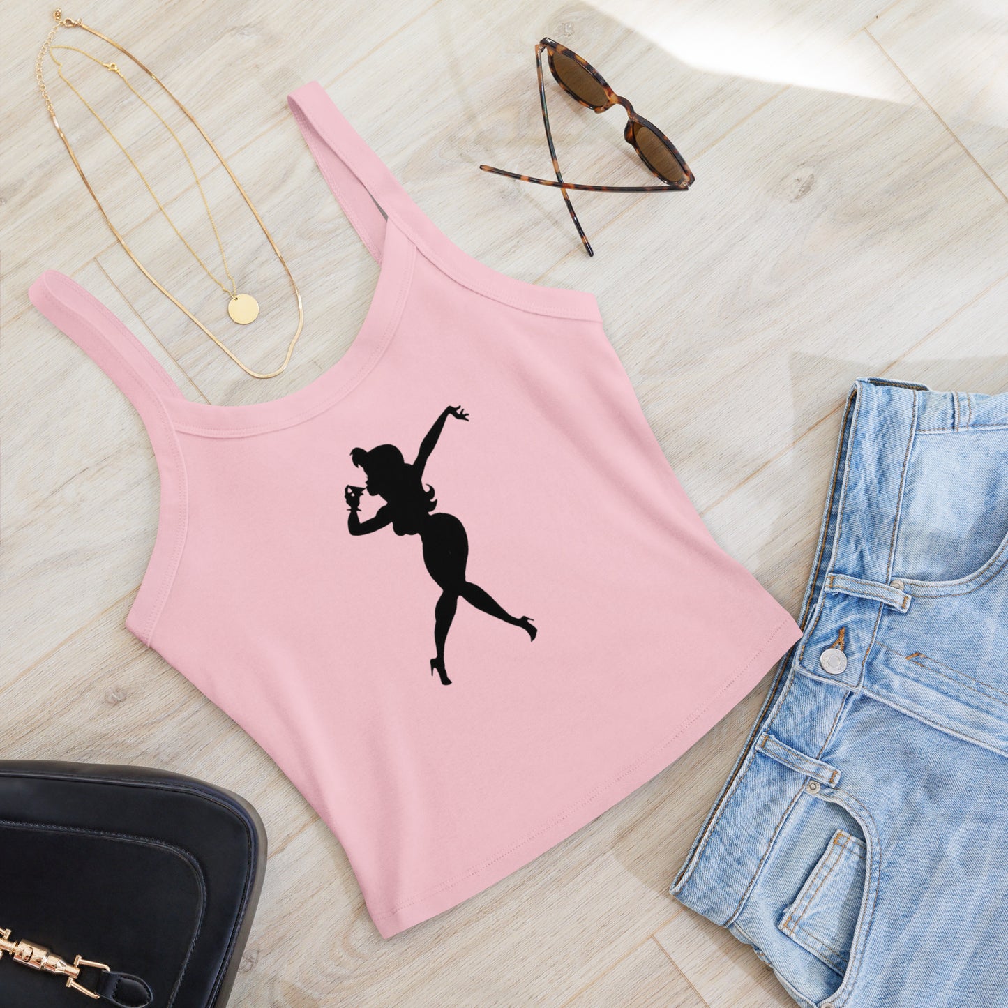 Cocktail Girl Women’s micro-rib tank top