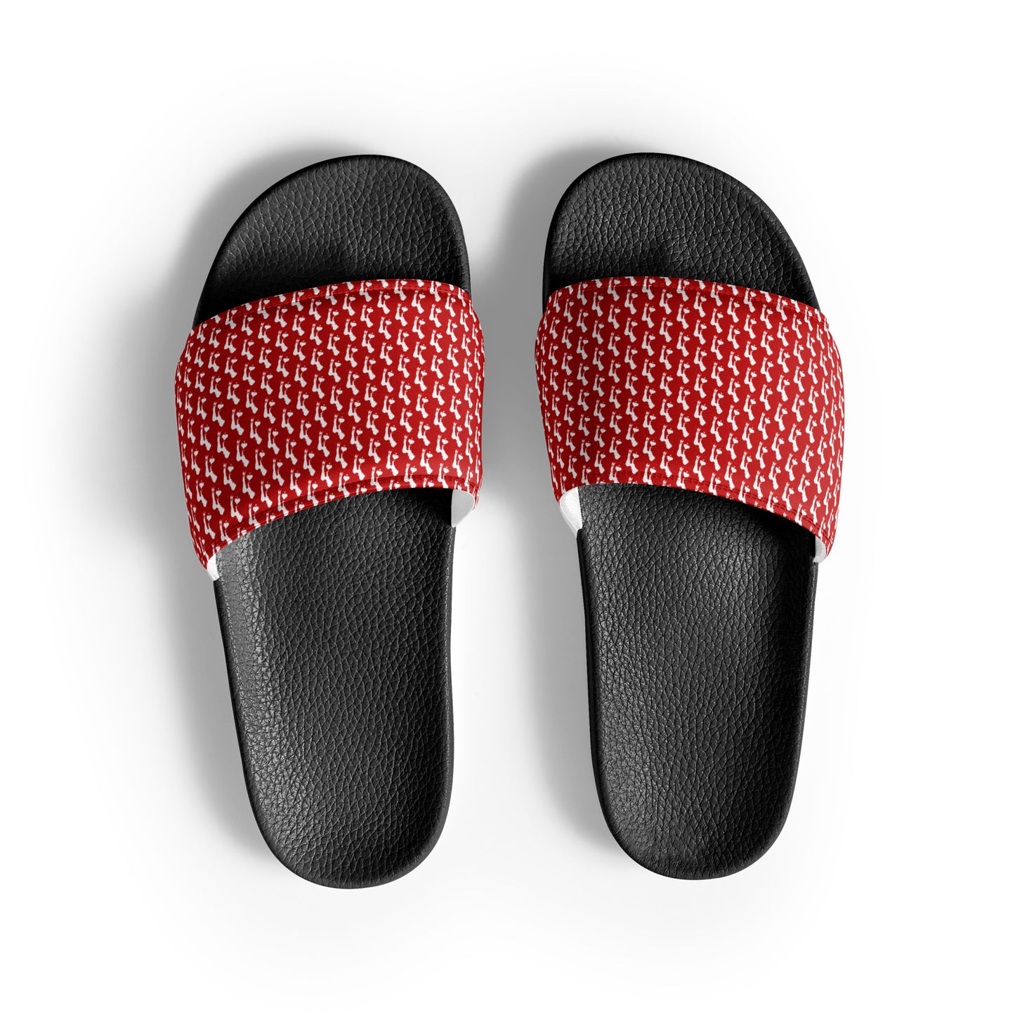 White Spade Women's slides - Dark Red